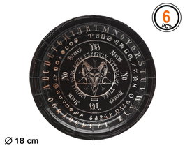 Atosa Assiettes en Carton 18cm Style Ouija avec Chèvre - Lot de 6