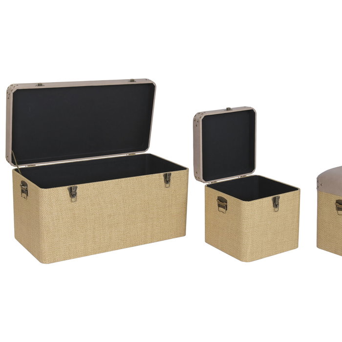 Home ESPRIT Lot de 3 paniers Alpino Marron Naturel