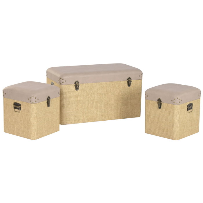Home ESPRIT Lot de 3 paniers Alpino Marron Naturel