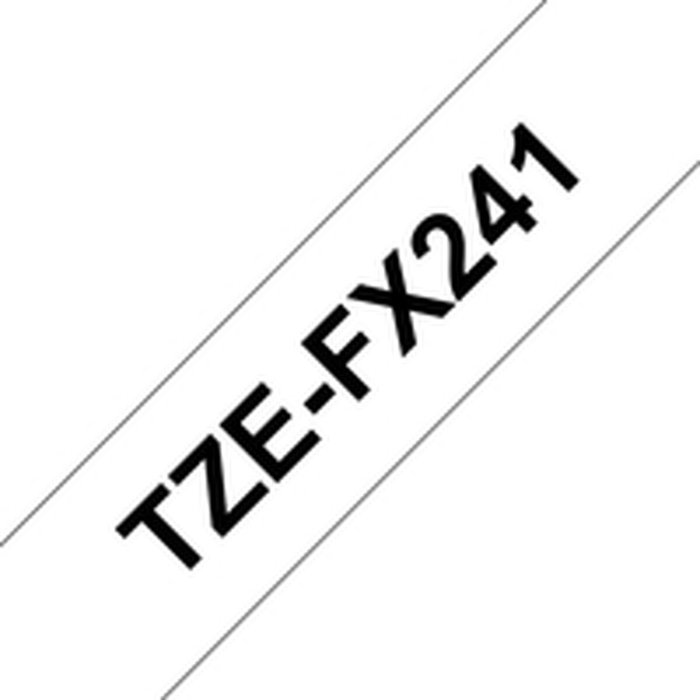 Brother Ruban Laminé TZe-FX241 18mm x 8m Noir sur Blanc Brother Ruban Laminé TZe-FX241 18mm x 8m Noir sur Blanc