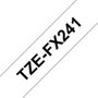 Brother Ruban Laminé TZe-FX241 18mm x 8m Noir sur Blanc