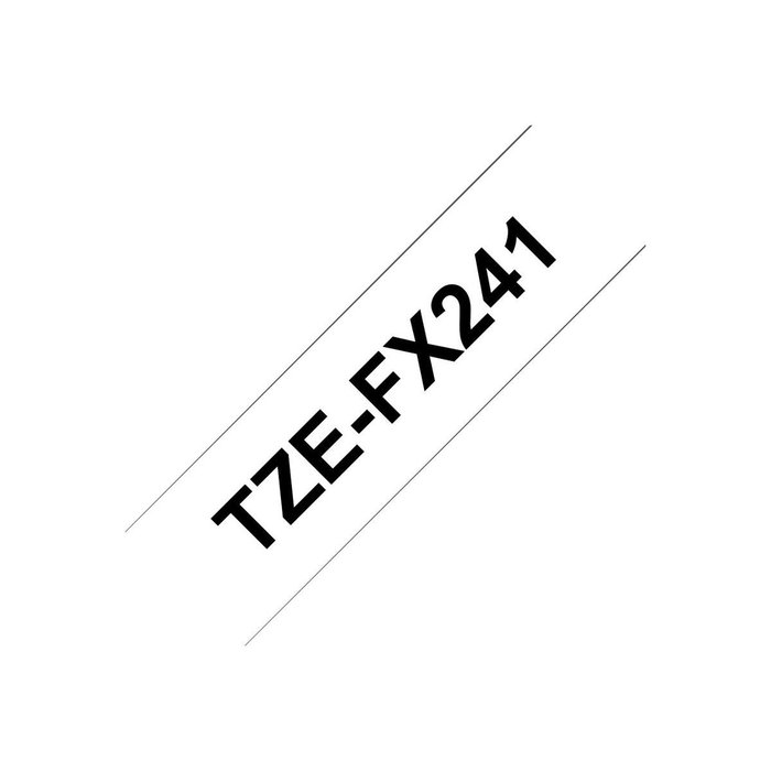 Brother Ruban Laminé TZe-FX241 18mm x 8m Noir sur Blanc Brother Ruban Laminé TZe-FX241 18mm x 8m Noir sur Blanc