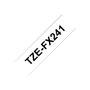Brother Ruban Laminé TZe-FX241 18mm x 8m Noir sur Blanc