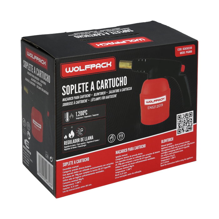 WOLFPACK LINEA PROFESIONAL Soplete à Cartouche Corps ABS