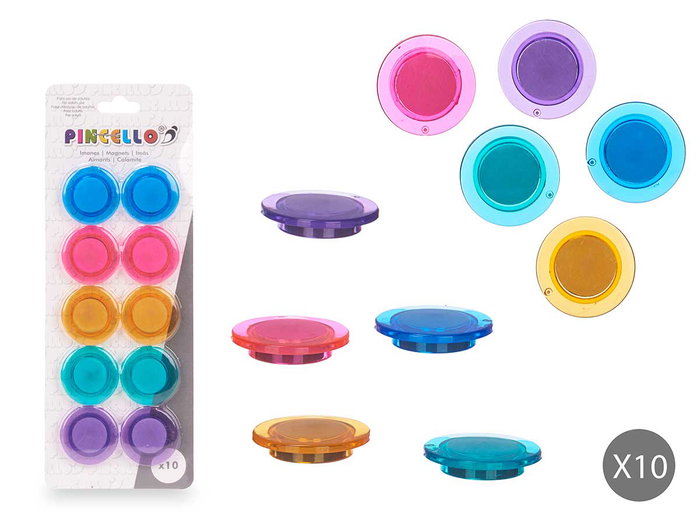 Pincello Lot de 10 aimants magnétiques pastel moyen 3 x 7.8 x 0.5 cm (Set de 36) Pincello Lot de 10 aimants magnétiques pastel moyen 3 x 7.8 x 0.5 cm (Set de 36)