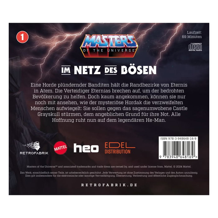 Retrofabrik Masters of the Universe Radio Play CD Episode 1: Im Netz des Bösen (Version Allemande)