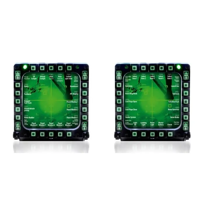 Thrustmaster MFD COUGAR - Pack de 2 écrans multifonctionnels USB pour cockpit PC - Répliques F-16 - 48 boutons programmables - Compatible Microsoft Flight Simulator