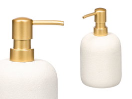 Berilo Dosificateur de Salle de Bain Blanc Polyrésine 9x15x9 cm (Set de 12)