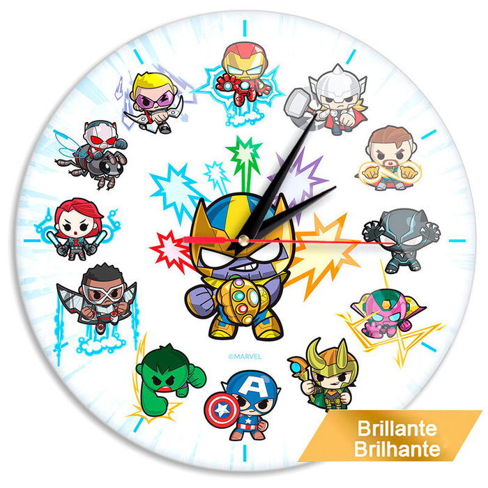ERT GROUP - Horloge murale Avengers Marvel avec cadran réfléchissant, mécanisme silencieux, diamètre 30.5cm, pile AA ERT GROUP - Horloge murale Avengers Marvel avec cadran réfléchissant, mécanisme silencieux, diamètre 30.5cm, pile AA