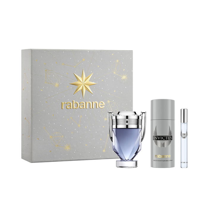 Rabanne Coffret Cadeau Invictus Eau de Toilette 100ml + Déodorant 150ml + Mini Eau de Toilette 10ml Homme 3 pièces