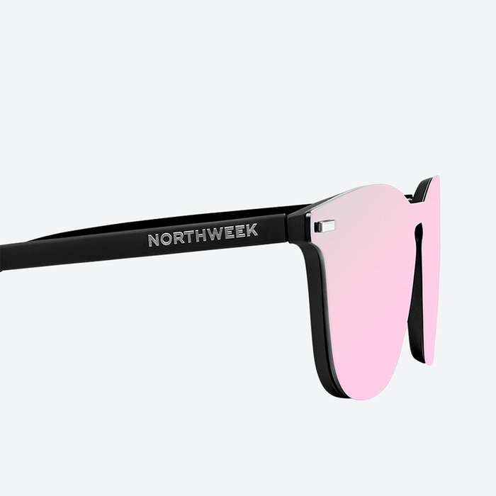 Northweek Lunettes de Soleil WALL PHANTOM BLACK Polarisées Verres Rose Unisexe
