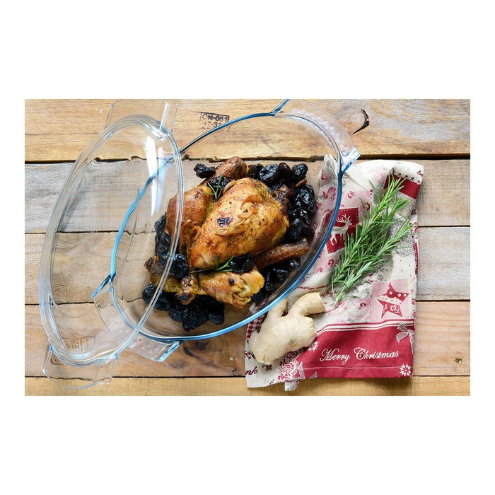 Pyrex Cocotte Ovale en Verre Borosilicate 5,8L