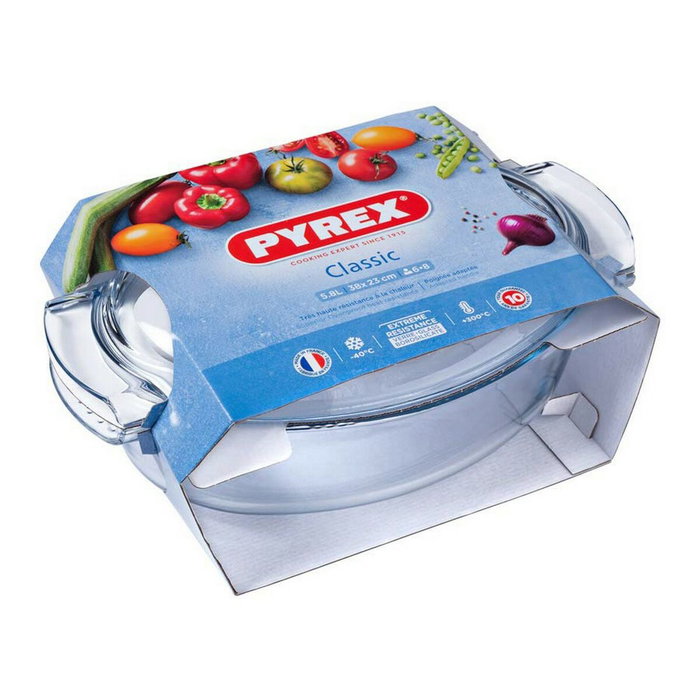 Pyrex Cocotte Ovale en Verre Borosilicate 5,8L