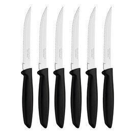 Tramontina Lot de 6 couteaux à viande dentelés Plenus noir