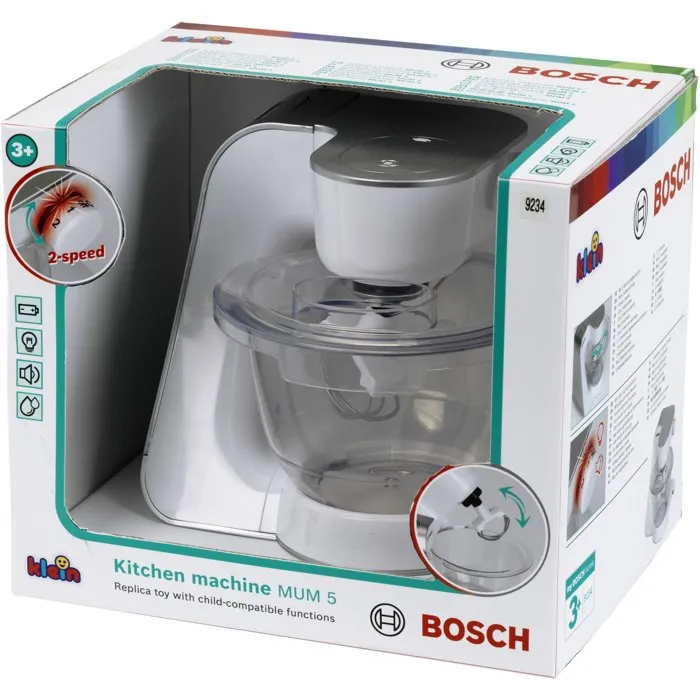 KLEIN 9234 Robot de cuisine électronique pour enfant sous licence Bosch - Jouet d'imitation avec fouet amovible et 2 vitesses - Dès 3 ans