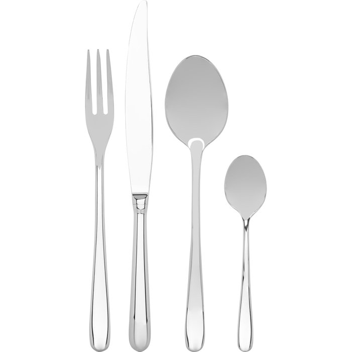 Alessi Caccia Service de couverts 24 pièces Argenté