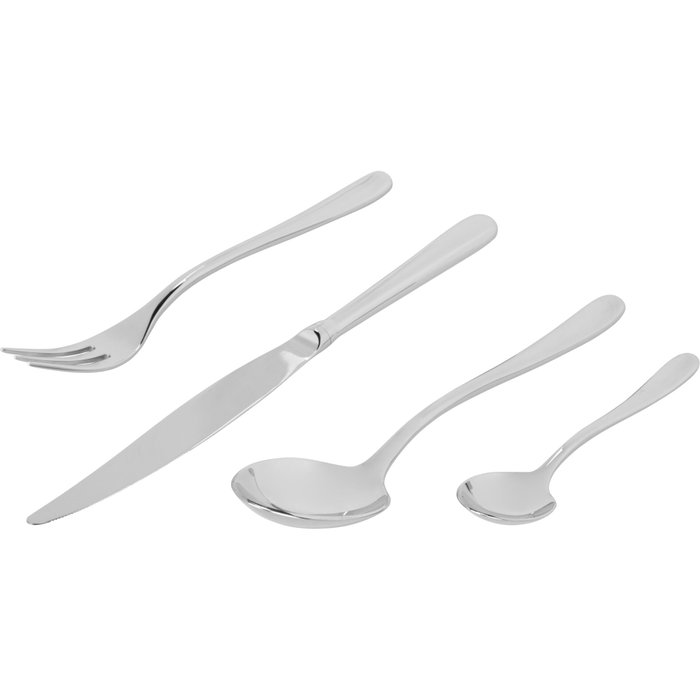 Alessi Caccia Service de couverts 24 pièces Argenté