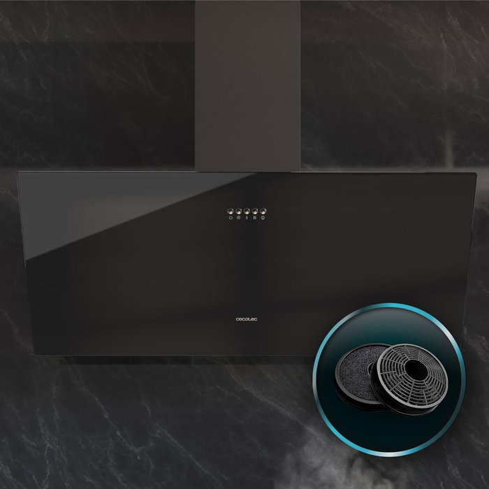 Cecotec Bolero Flux DM 906500 Glass Hotte de 90 cm Noir