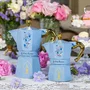 Bialetti Cafetière Italienne Moka Express - Collection Bridgerton - 3 Tasses (130 ml) - Bleu avec Fleurs - Pour Plaque Gaz