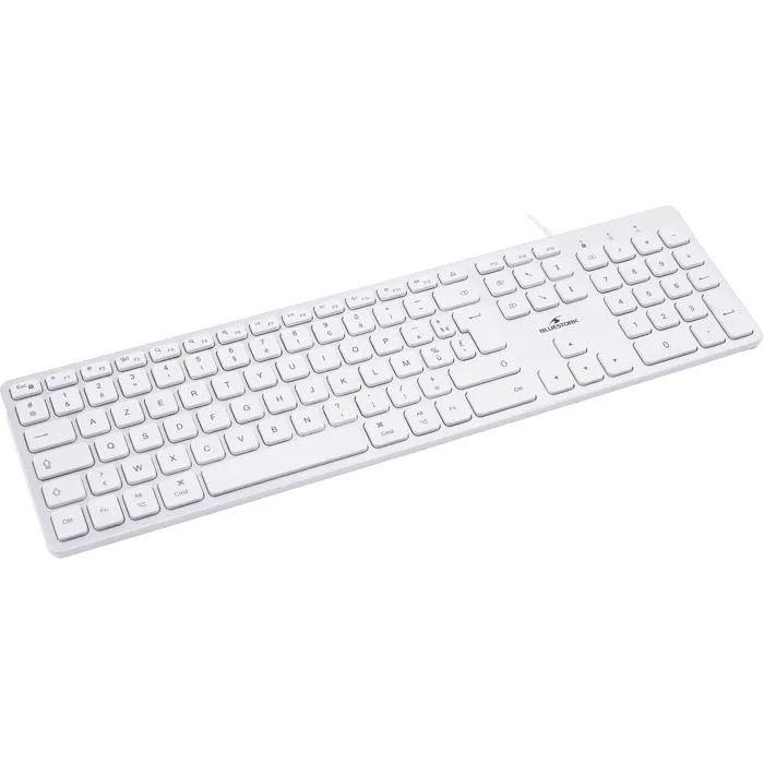 Bluestork Pack Clavier et Souris Filaire Compatible Mac KB Mac - Touches Concaves Silencieuses, 13 Raccourcis Multimédia, Adaptateur USB/USB-C - Blanc Bluestork Pack Clavier et Souris Filaire Compatible Mac KB Mac - Touches Concaves Silencieuses, 13 Raccourcis Multimédia, Adaptateur USB/USB-C - Blanc