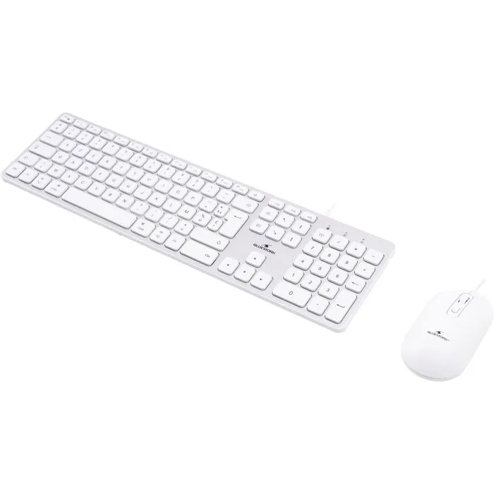 Bluestork Pack Clavier et Souris Filaire Compatible Mac KB Mac - Touches Concaves Silencieuses, 13 Raccourcis Multimédia, Adaptateur USB/USB-C - Blanc Bluestork Pack Clavier et Souris Filaire Compatible Mac KB Mac - Touches Concaves Silencieuses, 13 Raccourcis Multimédia, Adaptateur USB/USB-C - Blanc