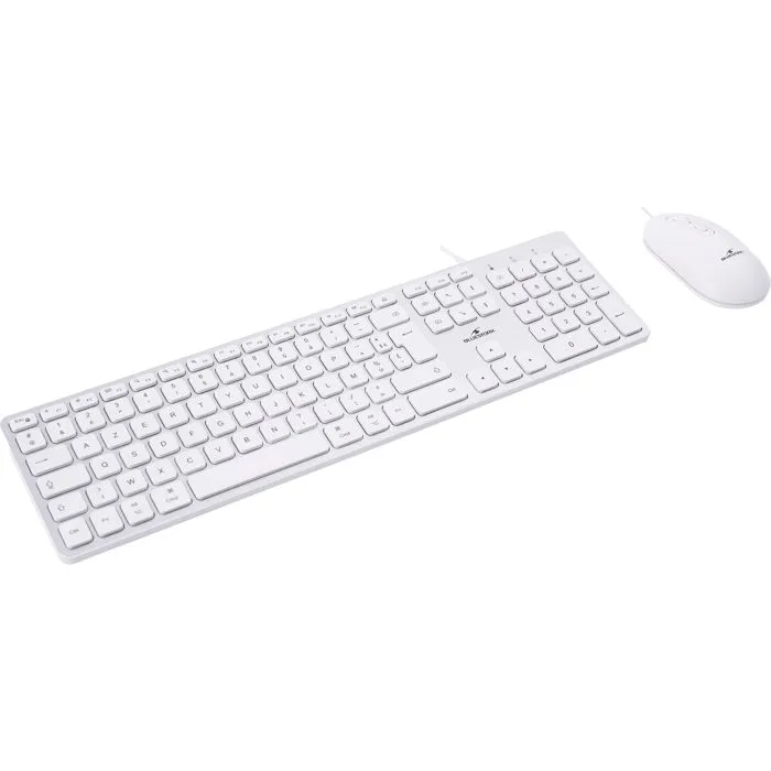 Bluestork Pack Clavier et Souris Filaire Compatible Mac KB Mac - Touches Concaves Silencieuses, 13 Raccourcis Multimédia, Adaptateur USB/USB-C - Blanc Bluestork Pack Clavier et Souris Filaire Compatible Mac KB Mac - Touches Concaves Silencieuses, 13 Raccourcis Multimédia, Adaptateur USB/USB-C - Blanc
