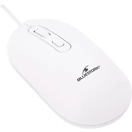 Bluestork Pack Clavier et Souris Filaire Compatible Mac KB Mac - Touches Concaves Silencieuses, 13 Raccourcis Multimédia, Adaptateur USB/USB-C - Blanc