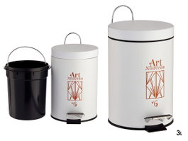 BERILO Poubelle Art Nouveau 3L Blanc-Bronze