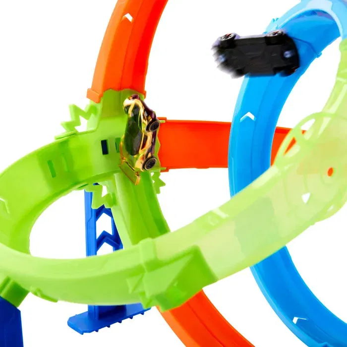 Hot Wheels Piste à Double Boucle Looping Cyclone avec Lanceur Multivoitures pour Cascades et Courses - Modèle Hw Hot Wheels Piste à Double Boucle Looping Cyclone avec Lanceur Multivoitures pour Cascades et Courses - Modèle Hw