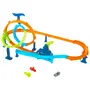 Hot Wheels Piste à Double Boucle Looping Cyclone avec Lanceur Multivoitures pour Cascades et Courses - Modèle Hw