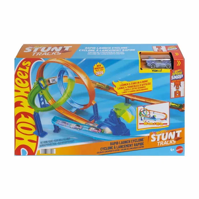 Hot Wheels Piste à Double Boucle Looping Cyclone avec Lanceur Multivoitures pour Cascades et Courses - Modèle Hw Hot Wheels Piste à Double Boucle Looping Cyclone avec Lanceur Multivoitures pour Cascades et Courses - Modèle Hw