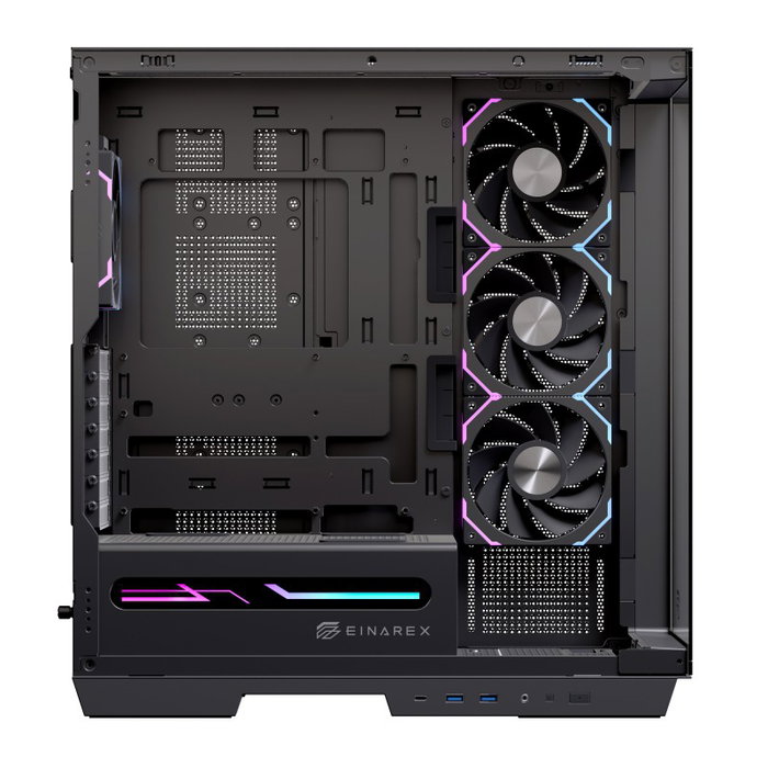 Einarex Z1K RGB Black Boîtier Gaming Midi Tower avec Verre Trempé et RGB
