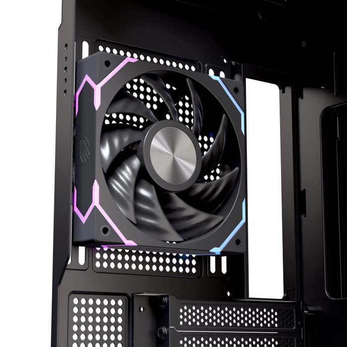Einarex Z1K RGB Black Boîtier Gaming Midi Tower avec Verre Trempé et RGB