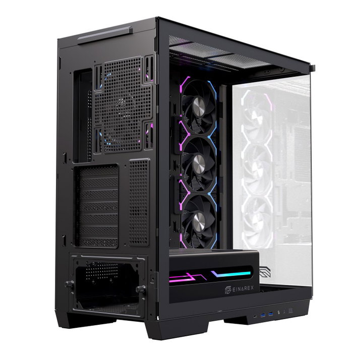 Einarex Z1K RGB Black Boîtier Gaming Midi Tower avec Verre Trempé et RGB