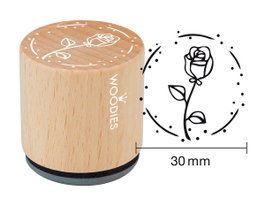 Woodies Tampon en bois et caoutchouc rose 33x30 mm