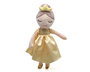 KioKids Peluche Princesse Dorée - Poupée de tissu 40 cm, robe de satin jaune - Jouet pour enfant +10 mois