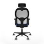 Piqueras y Crespo Chaise de Bureau avec Appui-tête 2D036G2 Bleu