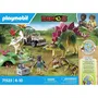 Playmobil 71523 Campement des Explorateurs Dinosaures - 93 Pièces avec 2 Personnages, 2 Dinos, Véhicule et Accessoires - Jouet de Construction pour Enfants dès 4 Ans