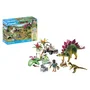 Playmobil 71523 Campement des Explorateurs Dinosaures - 93 Pièces avec 2 Personnages, 2 Dinos, Véhicule et Accessoires - Jouet de Construction pour Enfants dès 4 Ans