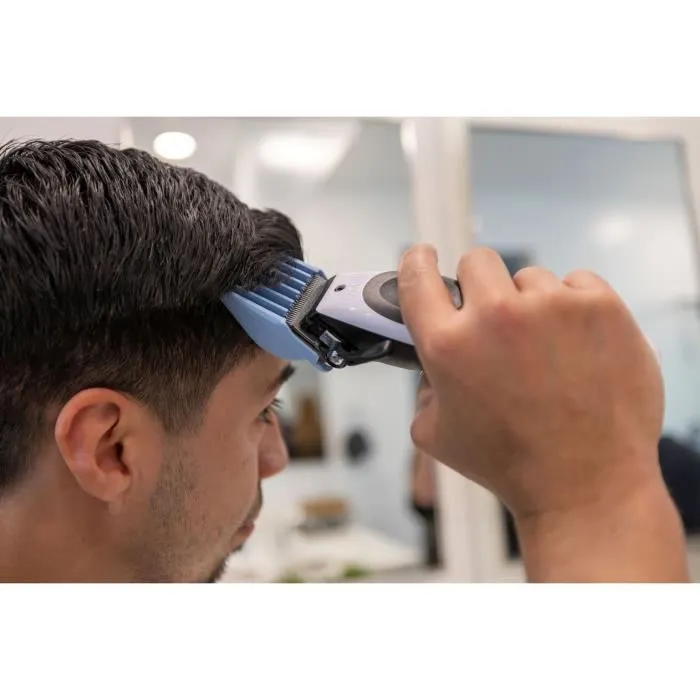 Wahl - Tondeuse à cheveux sans fil ColorPro Cordless Lithium - 120 min d'autonomie - Avec peignes 1.5 à 25 mm, ciseaux et câble USB - Blanc/Noir