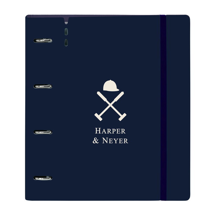Reliure à anneaux Harper & Neyer Blue marine 27 X 32 X 4 cm Reliure à anneaux Harper & Neyer Blue marine 27 X 32 X 4 cm