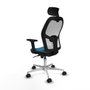 Piqueras y Crespo Chaise de Bureau avec Appui-tête 2D086N2 Blanc Vert pétrole