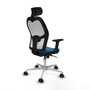 Piqueras y Crespo Chaise de Bureau avec Appui-tête 2D086N2 Blanc Vert pétrole