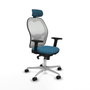 Piqueras y Crespo Chaise de Bureau avec Appui-tête 2D086N2 Blanc Vert pétrole