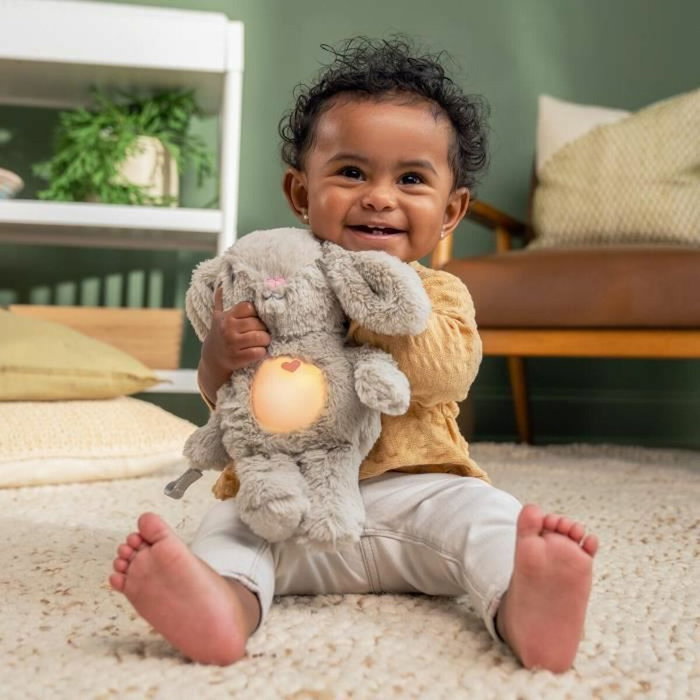 Ingenuity Veilleuse bébé Doudou lapin Sylvi avec détection de pleurs et attache-tétine