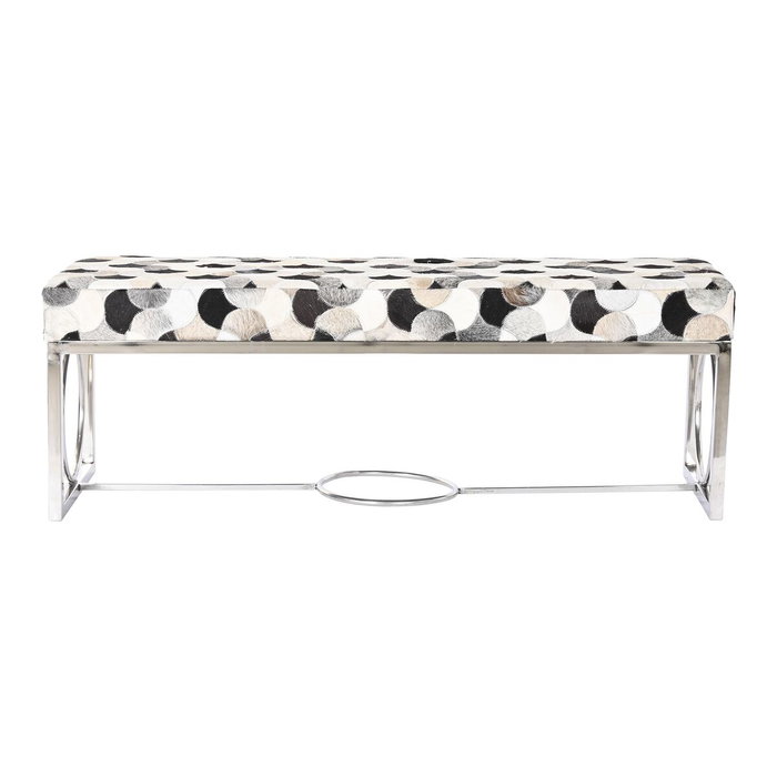 DKD Home Decor Banquette Blanc Marron Noir Argenté Acier