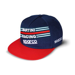 Sparco Casquette Martini Racing S01283BM Visière Courbe Polycoton pour Enthusiastes Automobile