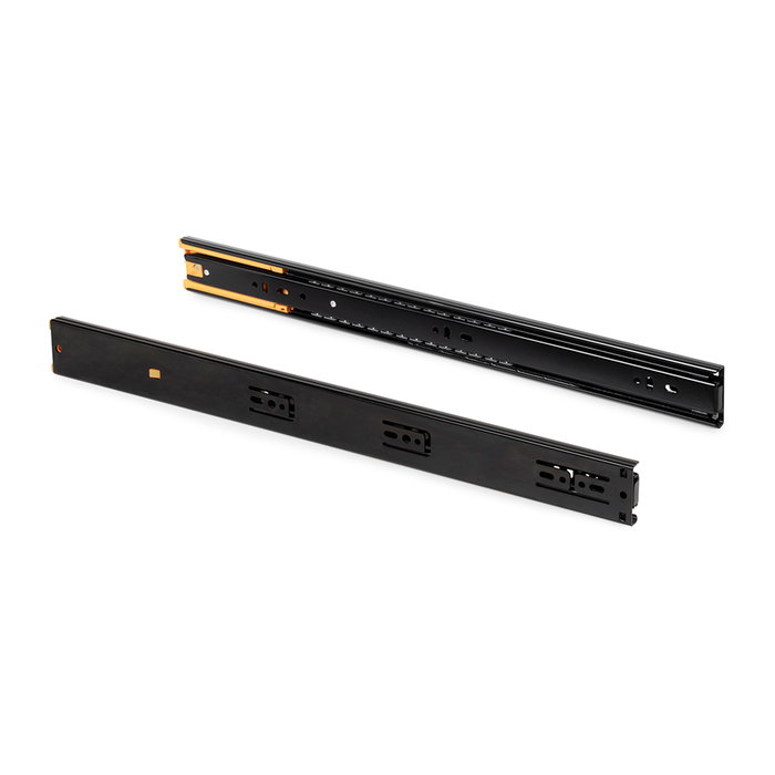 Emuca Lot de 5 jeux de Coulisses pour tiroirs, roulement à billes, hauteur 45mm, profondeur 350mm, sortie totale, fermeture amortie, Noir