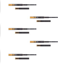 Emuca Lot de 5 jeux de coulisses pour tiroirs à roulements à billes, noir, 350 mm