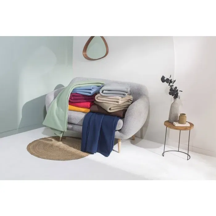 Toison d'Or Couverture polaire POLECO taupe 180x220 cm - 100% polyester - Lavable machine 60°C - Style contemporain